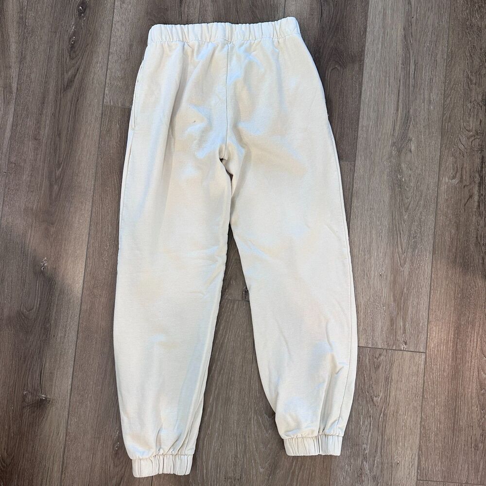 Cream Fleece Elastic Waist Brandy Melville Rosa Sweatpants One Size